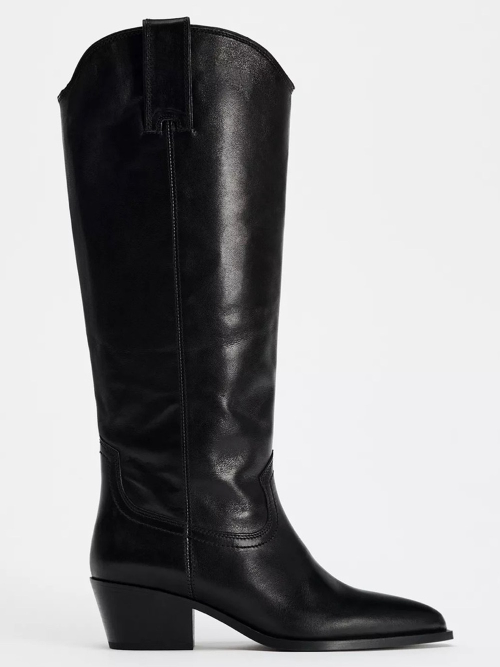 Zara Leather Cowboy Boots - Never Worn